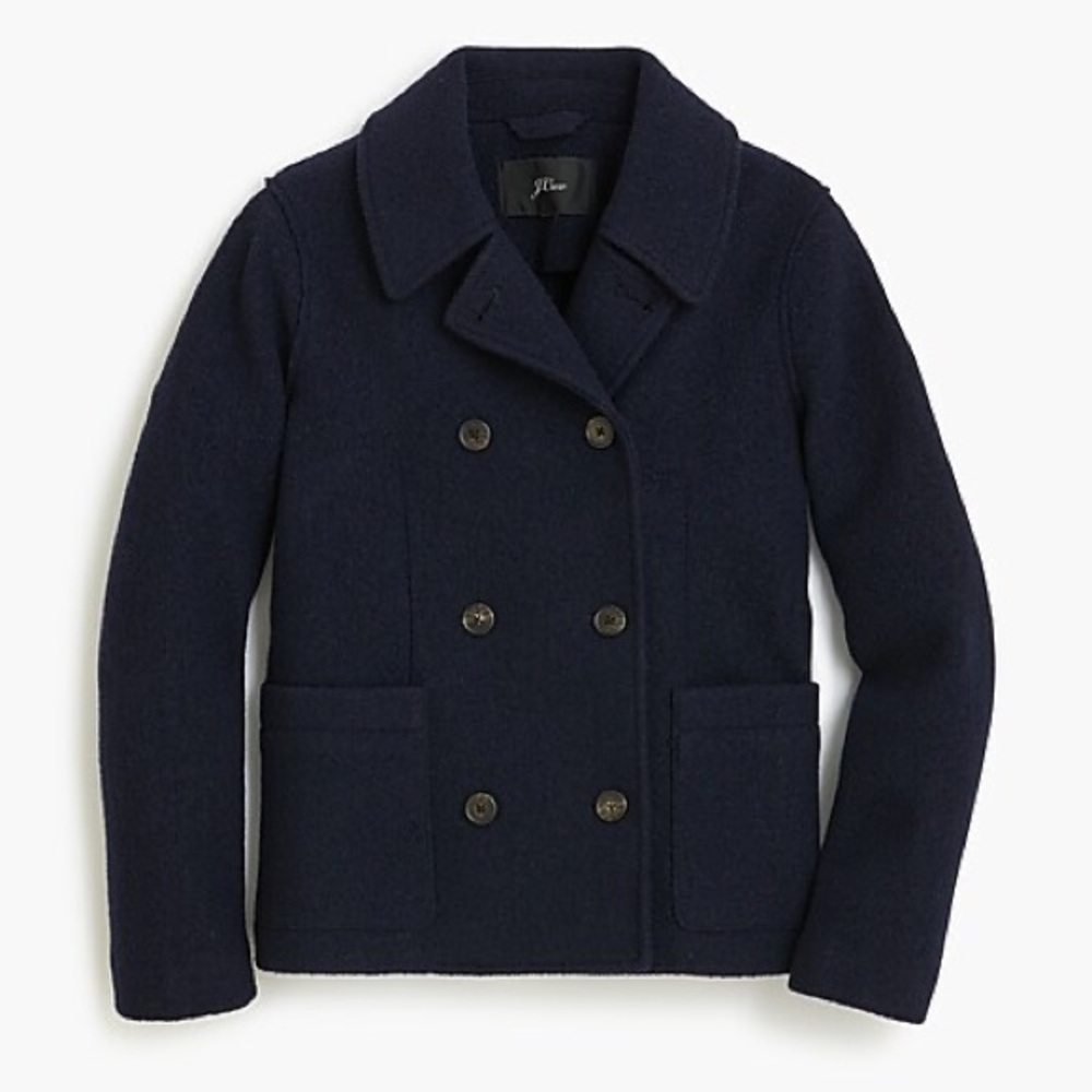 J. Crew Wool Peacoat in Navy